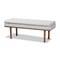 Baxton Studio Arne Mid-Century Beige Upholstered Walnut Finished Bench 159-9836 - alternate 1